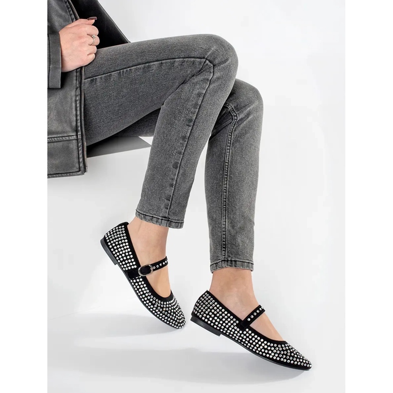 Balerini de dama negre cu crampoane negru 1