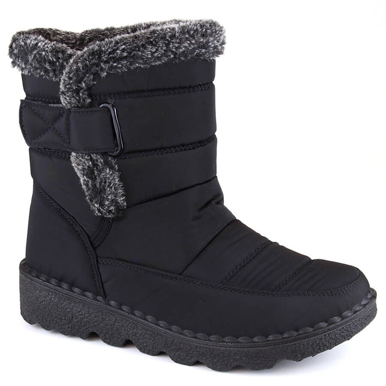 Cizme de zăpadă izolate de damă cu Velcro, negre T.Sokolski Z23-346 negru 1