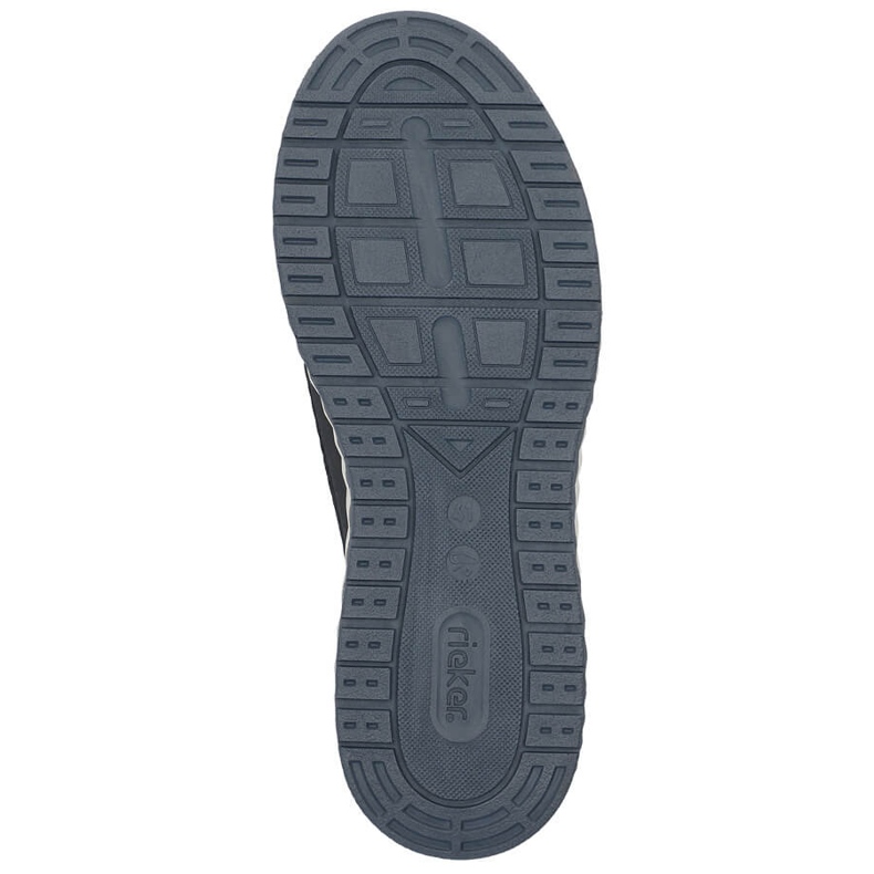 Pantofi slip-on ajurati confortabili pentru bărbați, bleumarin, Rieker B0655-14 albastru 1