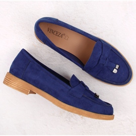 Pantofi slip-on dama din piele intoarsa, albastru Vinceza 7