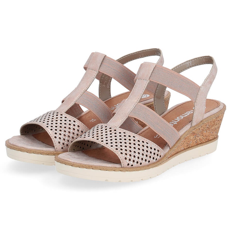 Sandale de damă confortabile cu pană, auriu roz Remonte R6265-31 de aur 2 Sandale de damă confortabile cu pană, auriu roz Remonte R6265-31 de aur 2