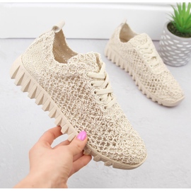 Pantofi sport dama bej din dantela T.Sokolski 1982 1