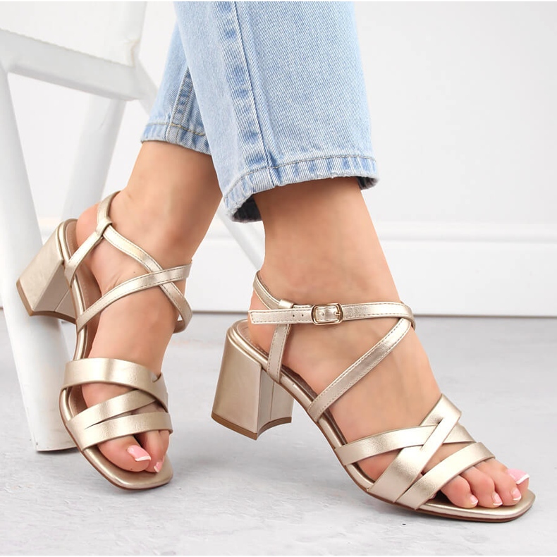 Sandale de damă cu toc auriu Sergio Leone SK067 de aur 1 Sandale de damă cu toc auriu Sergio Leone SK067 de aur 1