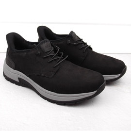 Pantofi negri pentru bărbați confortabili din piele Rieker 11050-00 negru 1 Pantofi negri pentru bărbați confortabili din piele Rieker 11050-00 negru 1