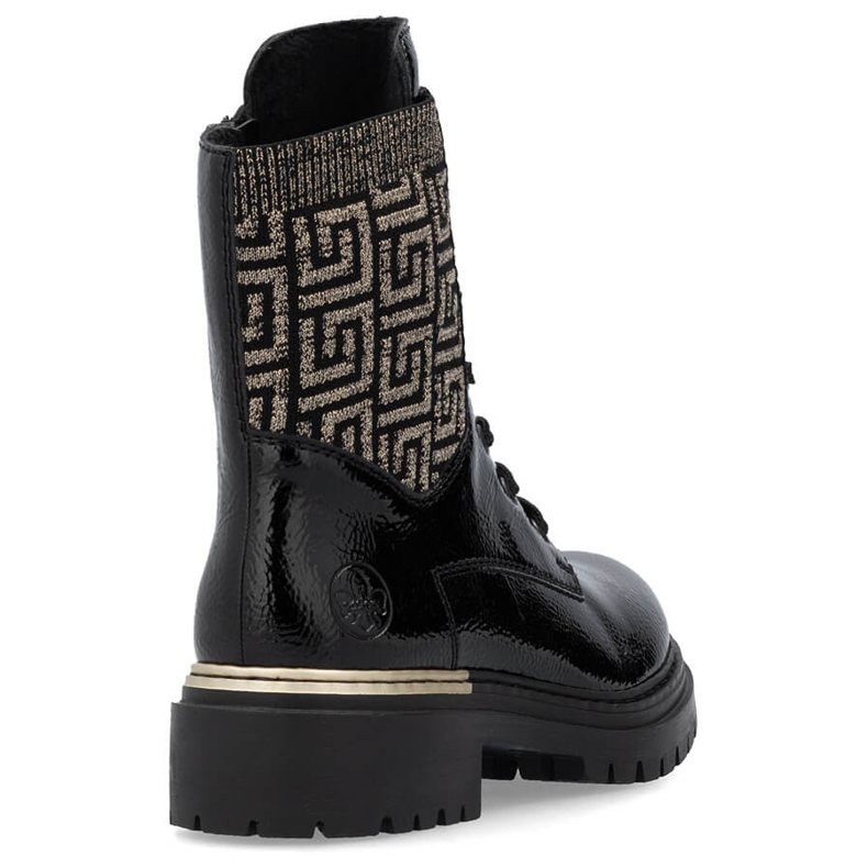Botine de damă confortabile, negre, izolate, Rieker 72607-00 negru 1