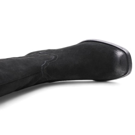 Cizme de cowboy negre de damă din piele de la Sergio Leone KZ268 negru 1