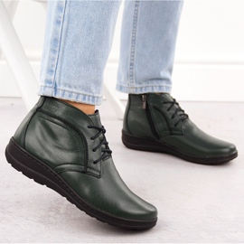 Botine izolate piele, verde Helios 612-2 6