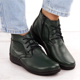 Botine izolate piele, verde Helios 612-2 7