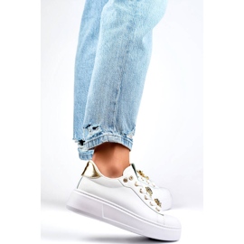 Tenisi dama platforma cu decoratiuni, alb EV392-1GO 2 Tenisi dama platforma cu decoratiuni, alb EV392-1GO 2