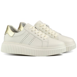 Pantofi sport de dama din piele pe platforma, bej GD-RS2007BE 1