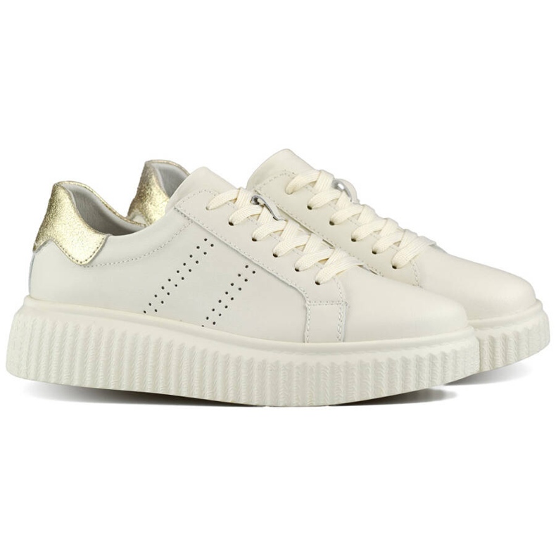 Pantofi sport de dama din piele pe platforma, bej GD-RS2007BE 1