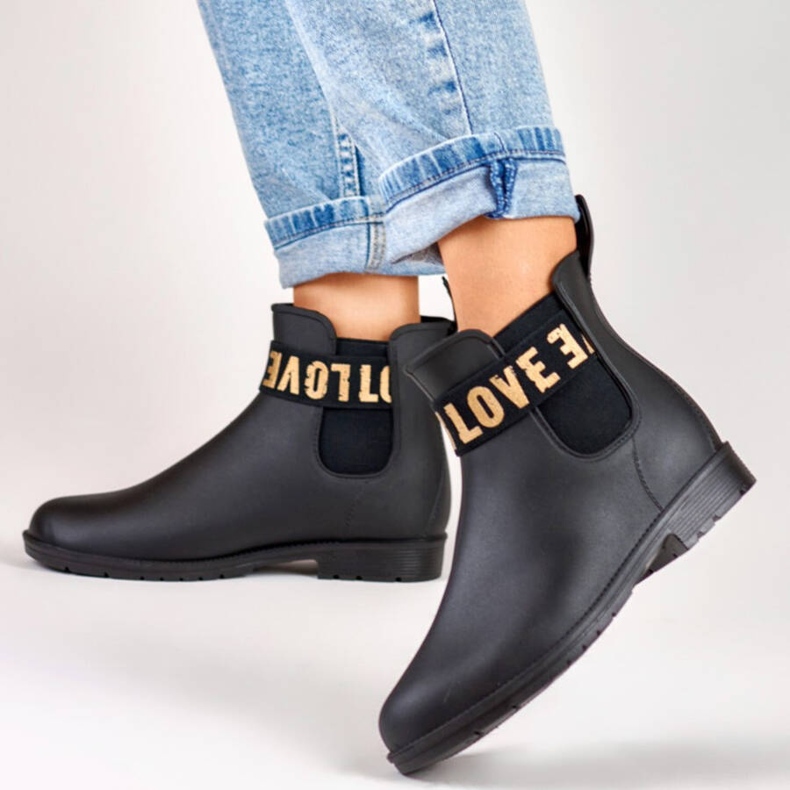 Galoșe de damă negre mat S06B/GO negru 1