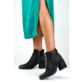 Botine dama din piele intoarsa, negre, 260041B-SU negru 2