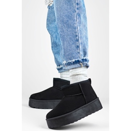 Cizme de zăpadă mukluk de damă cu talpă groasă, negre 2818B negru 1 Cizme de zăpadă mukluk de damă cu talpă groasă, negre 2818B negru 1