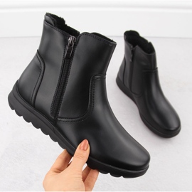 Botine de dama din piele neagra cu fermoar FIlippo DBT6630 negru 1