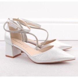 Sandale de dama Silver Sabatina ascutit cu zirconiu cubic argint 2