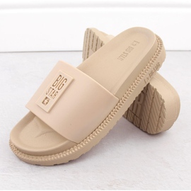 Flip-flops de damă bej cu platformă Big Star LL274A210 3