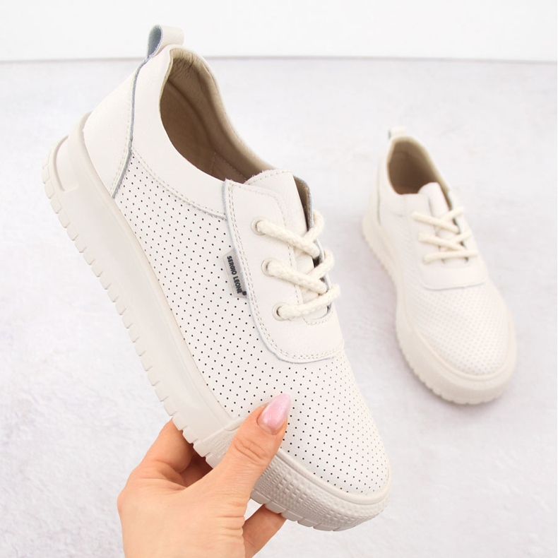 Pantofi sport din piele bej Sergio Leone SP-102 1