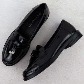 Pantofi lăcuiți pentru femei Lorduri negre Potocki SZ12369 negru 2 Pantofi lăcuiți pentru femei Lorduri negre Potocki SZ12369 negru 2