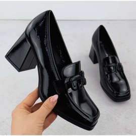 Pantofi pentru femei pictate pe postul negru Potocki SZ12553 2