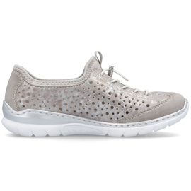 Pantofi pentru femei confortabile OpenWork Beige Rieker L32P6-90 placat cu argint bej 10