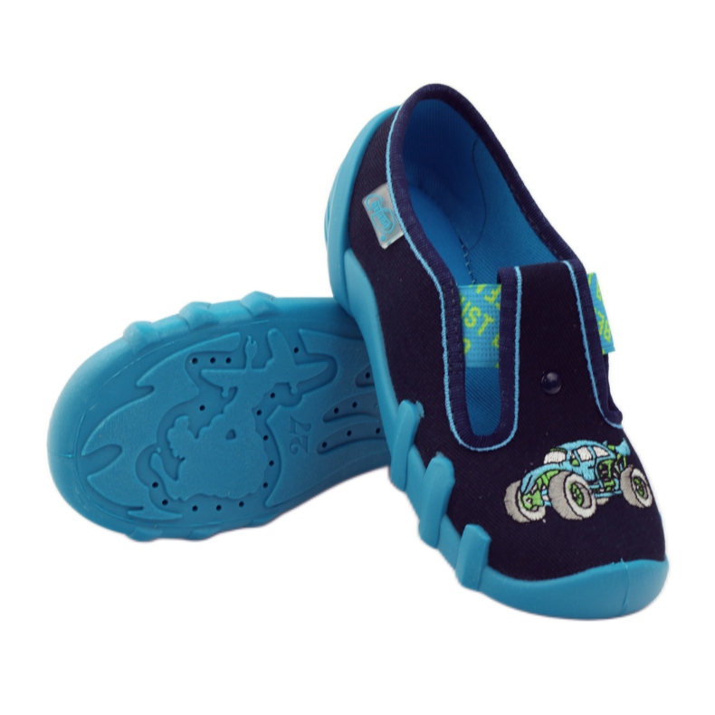 Pantofi copii Befado papuci 290x161 albastru marin albastru verde 3