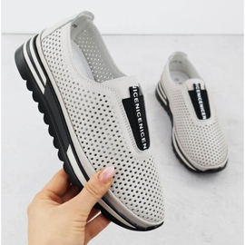 S.Barski Încălțăminte din piele pentru femei, Openwork Beige S. Barski LR51-672 bej 1