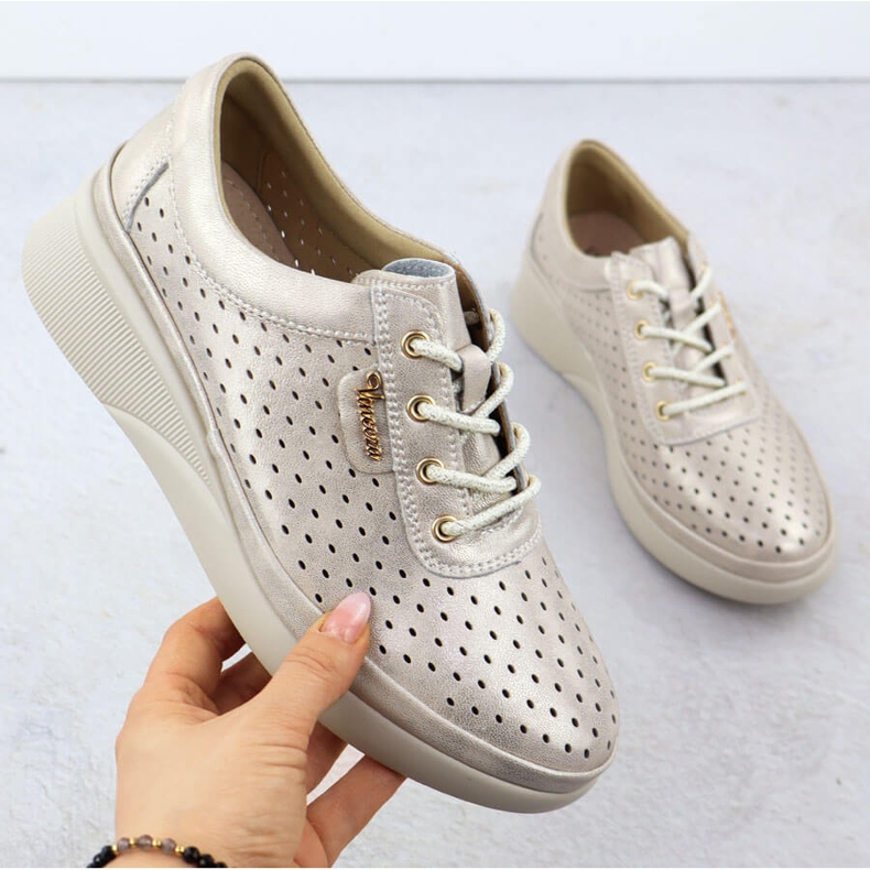 Pantofi pentru piele deschisă pentru femei, Golden Vinceza 7890 de aur 1