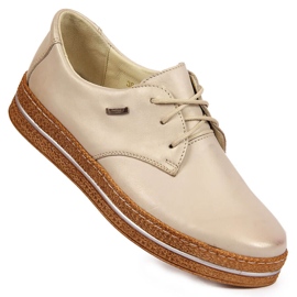 Pantofi de damă din piele bej perlat Helios 380 1 Pantofi de damă din piele bej perlat Helios 380 1