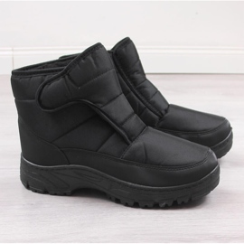 Cizme de zapada izolate cu velcro pentru barbati, negre News negru 2