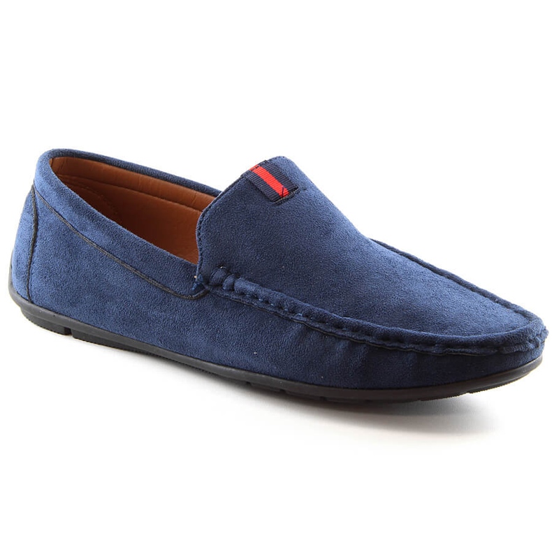 Mocasini pentru bărbați din piele de căprioară pantofi slip-on bleumarin McKeylor 2260 albastru 2