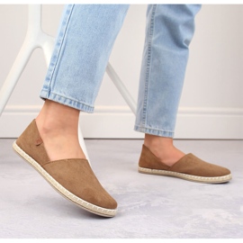 News Espadrile de piele intoarsa de dama cu decupaje taupe Noutati 24TX02-2416 bej 2