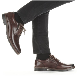 Pantofi barbati confortabili din piele, cu banda elastica, maro, Rieker 15320-25 1 Pantofi barbati confortabili din piele, cu banda elastica, maro, Rieker 15320-25 1