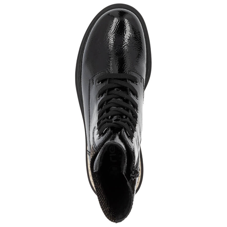 Botine de damă confortabile, negre, izolate, Rieker 72607-00 negru 2