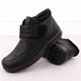 Botine izolate pentru bărbați cu velcro, negru Unisoft 8003 3