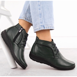 Botine izolate piele, verde Helios 612-2 5