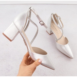 Sandale de dama Silver Sabatina ascutit cu zirconiu cubic argint 1