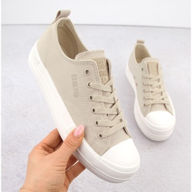 Adidasi de dama pe platforma bej Big Star LL274969 2