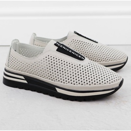 S.Barski Încălțăminte din piele pentru femei, Openwork Beige S. Barski LR51-672 bej 2