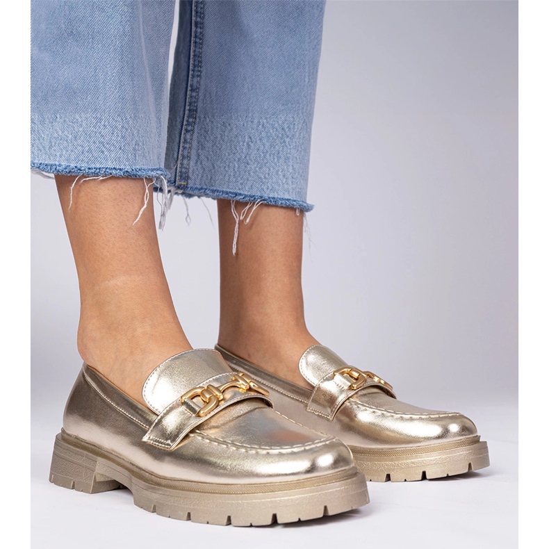 Golden Elegant Ecosha Loafers de aur 2