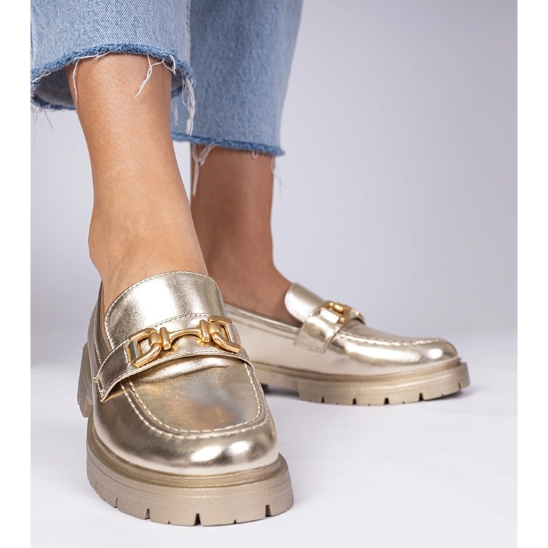 Golden Elegant Ecosha Loafers de aur 1