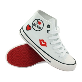 Tenisi Big Star 274017 legati alb roșu 3