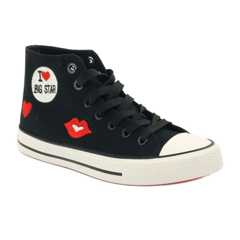 Tenisi Big Star 274014 legati alb negru roșu 1