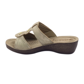 Papuci aurii Inblu GL086 cu velcro galben maro 2