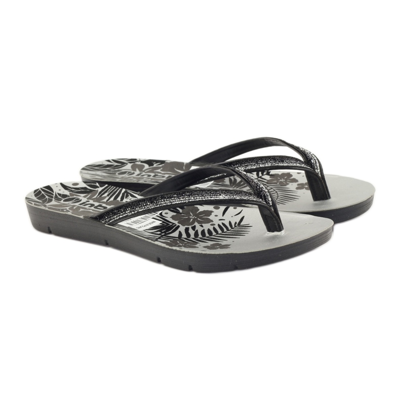 Flip-flops Inblu ME14 negru și argintiu gri 4
