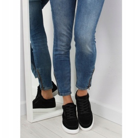 Adidași de damă din piele neagră NB171P Negru 1