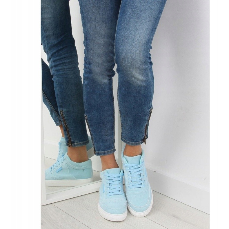 Adidasi de damă din piele intoarsa albastra NB171P Albastru 1