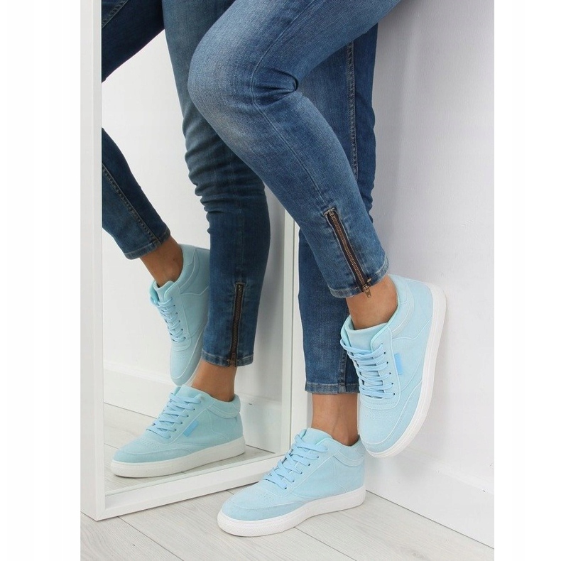 Adidasi de damă din piele intoarsa albastra NB171P Albastru 2