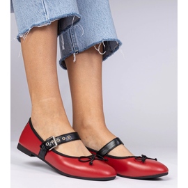 Balerinele pentru femei roșii cu arc roșu 1