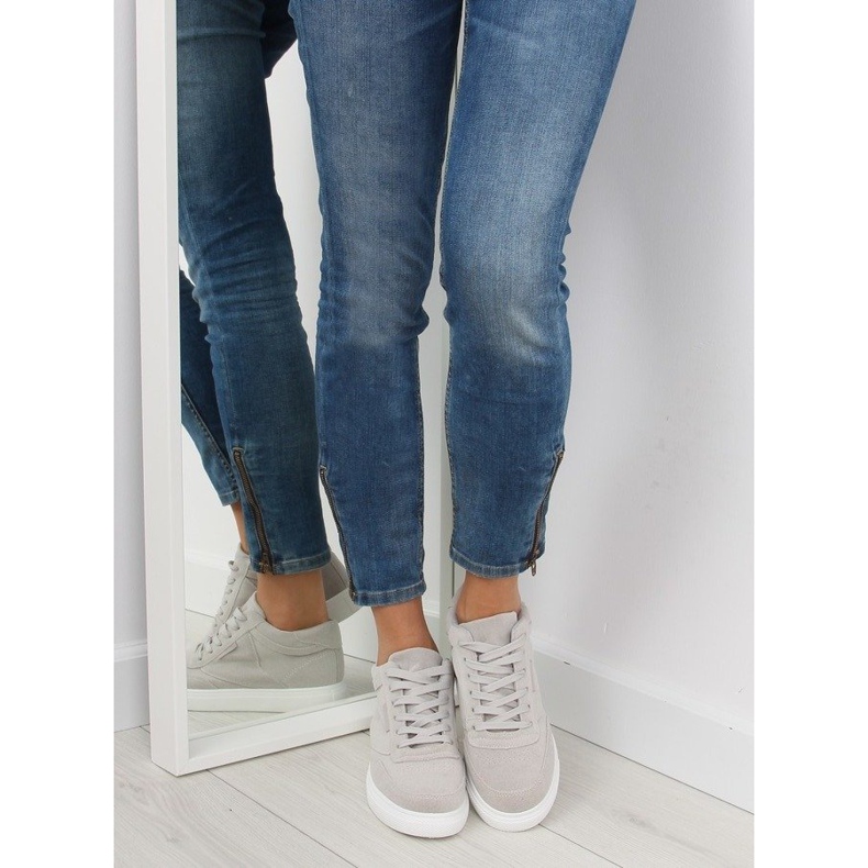 Tenisi dama din piele intoarsa gri LT.GRAY 1 Tenisi dama din piele intoarsa gri LT.GRAY 1